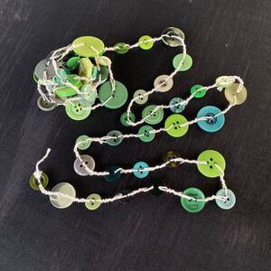 Button Garland. Christmas Tree. Grinch Green. Primitive. Rustic. Farmhouse